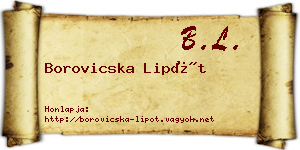 Borovicska Lipót névjegykártya